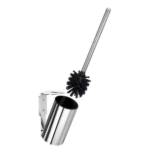 Smedbo Polished Chrome Wall Mounted Toilet Brush and Container