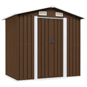 Berkfield Garden Storage Shed Brown 204x132x186 cm Steel