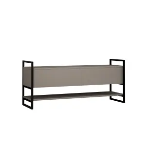 Decortie Metola Modern TV Unit Multimedia Centre Mocha Grey with Storage TV Cabinet 130cm