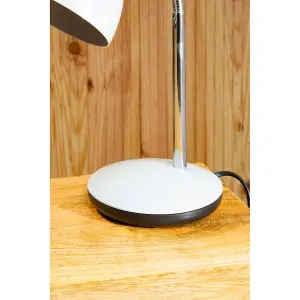 Interiors by Premier Grey Table Lamp for Work Desk, Desk Lamp with Conical Lamp Head, Long Lasting Iron Bedside Lamp