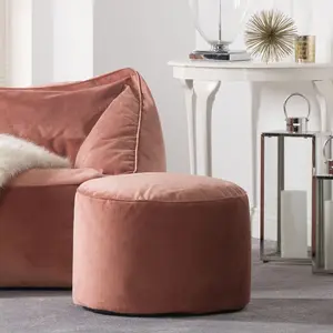 icon Gavrilovic Large Velvet Pouffe Ottoman Dusk Pink