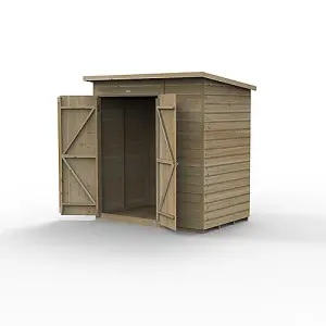 Beckwood 6x4 Pent Shed - No Windows - Double Door