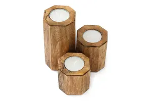 Set of Three Hexagon Tealight Holders