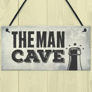 Red Ocean Man Cave Vintage Hanging Plaque Sign Fathers Day Gift Bar Shed Games Room Boys Bedroom