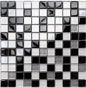 Glass mosaic on mesh for bathroom or kitchen 300mm x 300mm - Moonwalk