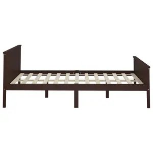 Berkfield Bed Frame Dark Brown Solid Wood Pine 160x200 cm