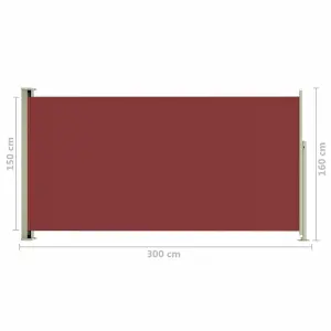 Berkfield Patio Retractable Side Awning 160x300 cm Red