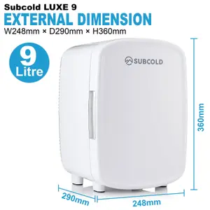 Subcold Luxe 9L Mini Fridge White