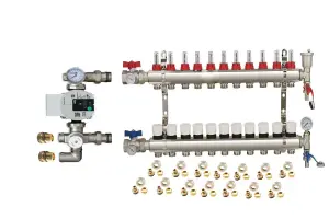 Warmer System Underfloor Heating 11 Port PSW Manifold with Wilo Para Pump and Blending Valve Set