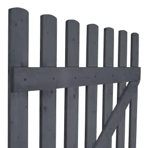 Grey Wooden Garden Fence Gate Single Swing Gate with Latch H 150cm x W 90cm