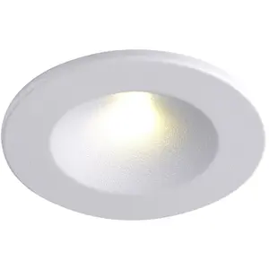 Recessed Emergency Ceiling Guide Light Kit - Daylight White LED - Matt White