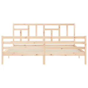 Berkfield Bed Frame with Headboard 200x200 cm Solid Wood