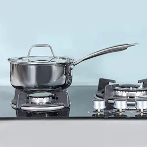 Royalford 16cm Stainless Steel Saucepan with Lid, Induction Safe Milk Pan Tri-Ply