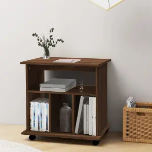 Berkfield Rolling Cabinet Brown Oak 60x45x60 cm Engineered Wood