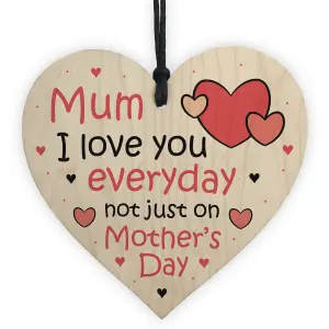 Mothers Day Gift For Mum Wood Heart Funny Love Mum Gift From Daughter Son