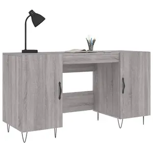 Berkfield Desk Grey Sonoma 140x50x75 cm Engineered Wood