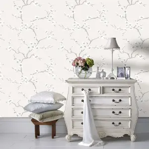 Fresco Apple Blossom Floral Natural Wallpaper