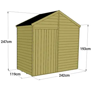 Store More Tongue and Groove Apex Shed - 4x8 Windowless