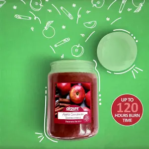 Airpure Scented Candle jar Apple Cinnamon 510gm x 3