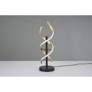 Luminosa Sequence Modern 20.5W LED Table Lamp Brass Matt 2300-3000-4000K - UK Stock