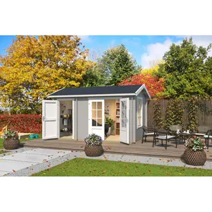 Warrington 14 x 9 Ft. Log Cabin Warrington Light grey