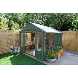 4Life 8x10 Pressure Treated Double Door Apex Summerhouse Yes