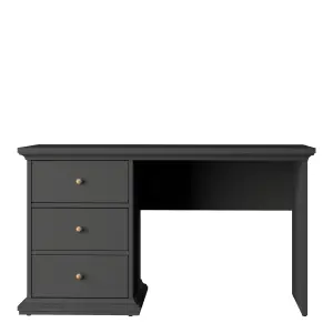 Paris 3 Drawer Desk in Matt Grey