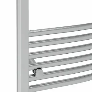 Rinse Bathrooms Electric Heated Towel Rail Curved Chrome Bathroom Towel Radiator 1000x600mm - 600W