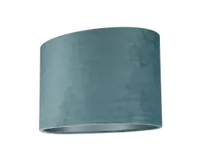 GoodHome Bodmin Light blue Silver effect Oval Lamp shade (D)30cm