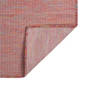 Outdoor Flatweave Rug 80x250 cm Red