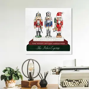 Holiday Nutcracker Books - Wrapped Canvas Painting 31 cm H x 31 cm W x 4 cm D