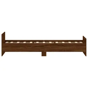 Berkfield Bed Frame Brown Oak 75x190 cm Small Single Engineered Wood