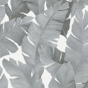 Galerie The New Design Book Black/Silver Palm Leaf Wallpaper Roll