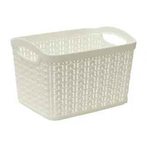 Knit Loop Storage Baskets (Set of 3) White