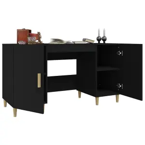 Berkfield Desk Black 140x50x75 cm Engineered Wood