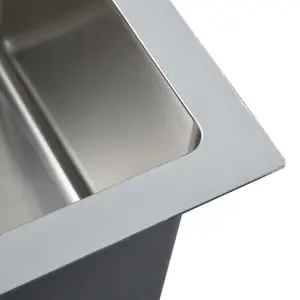 Berkfield Handmade Kitchen Sink with Strainer Stainless Steel