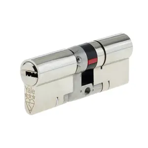 Yale Platinum Nickel-plated Brass Single Euro Cylinder lock 45/55, (L)100mm