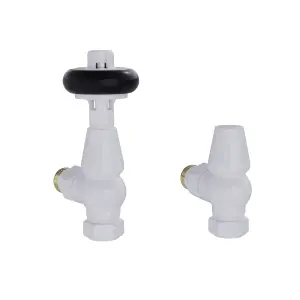 Rinse Bathrooms Chelsea Traditional Angled TRV Thermostatic Radiator Valves White