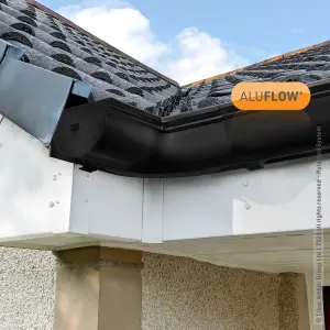 Aluflow Black Half round 90° Internal Gutter angle, (Dia)140mm