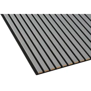 Acupanel Contemporary Arctic Grey Wrapped Acoustic Slat Wall Panel 240cm x 60cm