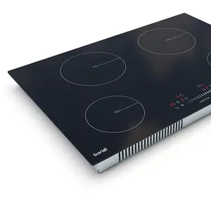 Premium 77cm 7200W 4 Zone Electric Induction Hob with Touch Control in Sleek Black Glass