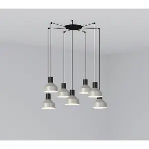 Luminosa Kombo Cluster Pendant Ceiling Light Grey, E27