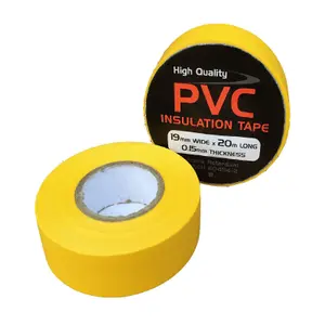 Home smart 5 x Yellow Electrical PVC Insulation Tape 19mm x 20 Metres, Flame Retardant