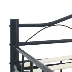 Berkfield Bed Frame Black Steel 180x200 cm 6FT Super King