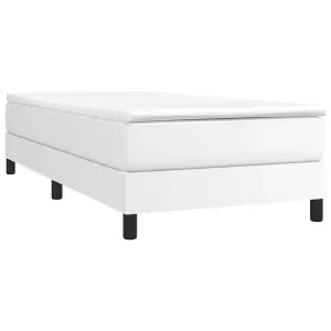 Berkfield Box Spring Bed Frame White 90x190 cm 3FT Single Faux Leather