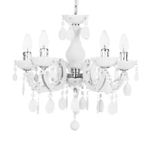 Litecraft Marie Therese White 5 Light Chandelier