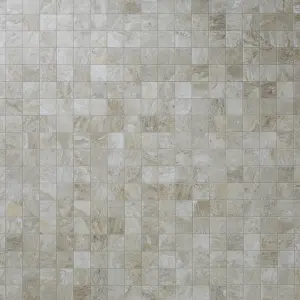 Shaded slate Beige Matt Porcelain Mosaic tile, (L)300mm (W)300mm