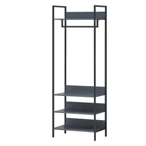 4 Tier Zahra Bedroom Double Open Wardrobe Furniture Storage Cupboard