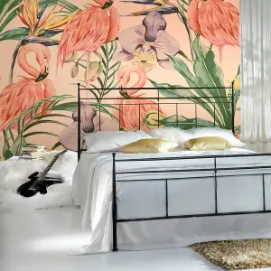 Origin Murals Flamingo Pink Tropical Matt Smooth Paste the Wall Mural 300cm wide x 240cm high