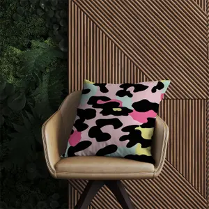 Colourful Leopard Print Outdoor Cushion 45cm x 45cm